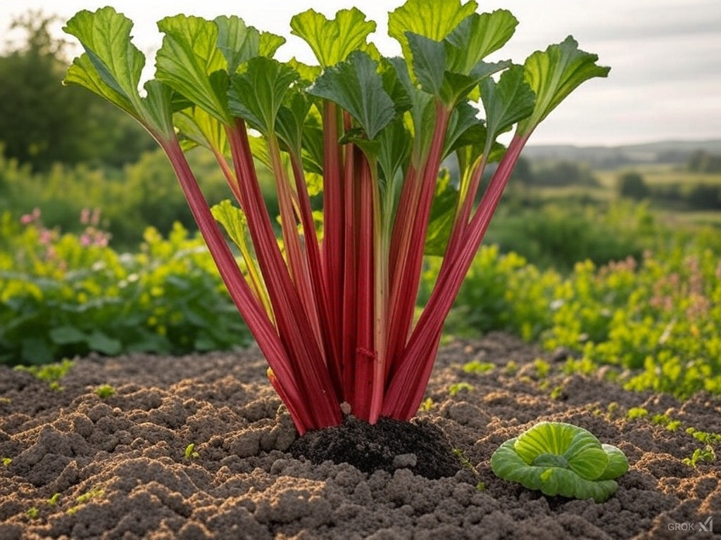 3-Year-Old Victoria Rhubarb Crown Perennial. Harvest This Year!