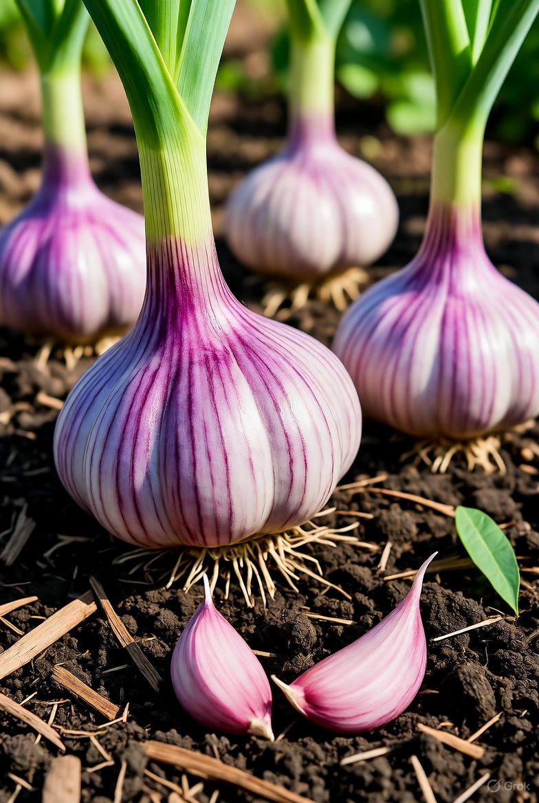 5 Chesnok Red Hardneck Garlic Heads. Plant in Fall for Harvest Next Summer. Easy to Grow.