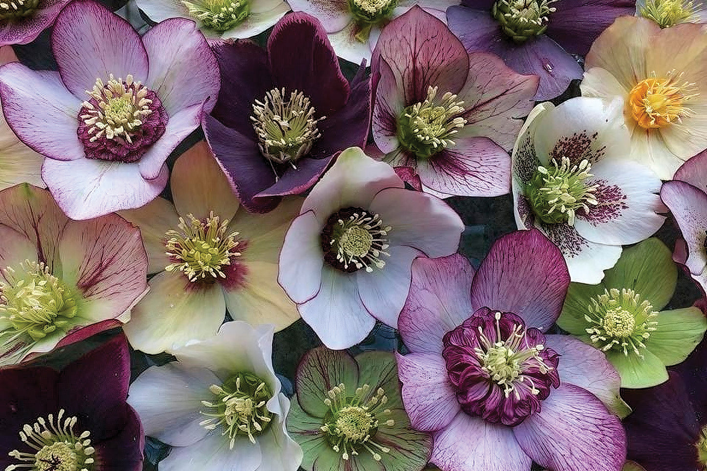 Helleborus 'Pine Knot' Lenten Rose Perennial. Exceptional Multi-colored Mix.