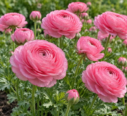 20 Ranunculus Aviv 'Pink' Perennial Bulbs. Up to 5" Blooms, Butterfly Friendly, Sun Lover, Critter Resistant.